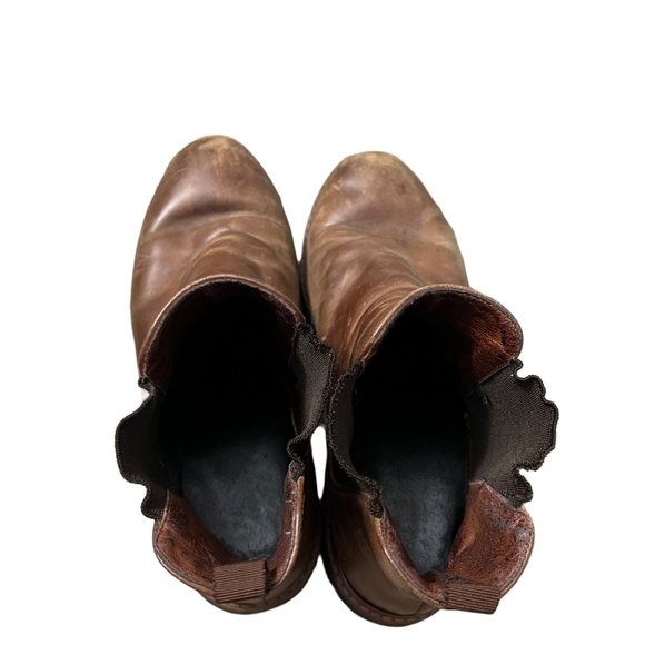 Mens Vibram Gumlite Brown Leather Mid Pull On Chelsea Boots Size 8 - Picture 3 of 7
